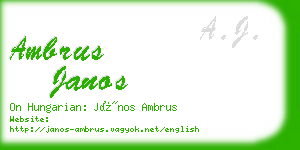 ambrus janos business card